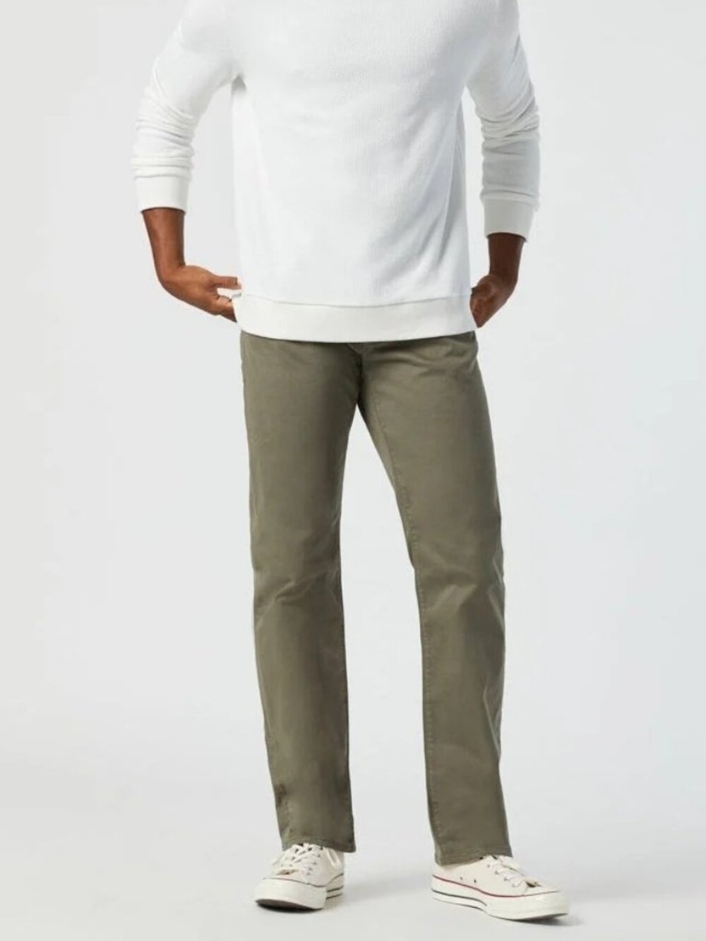 Mavi Dusty Olive Twill Straight Leg Pants/25193